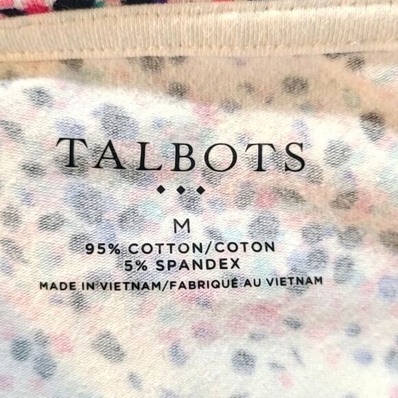 Talbots White Ink-Splashed Longsleeve T-Shirt, Size Medium - Picture 7 of 7